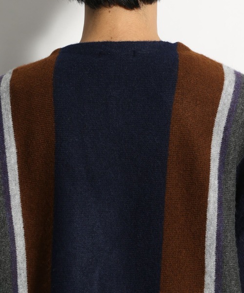 niko and...（ニコアンド）の「ストライプBIGVネックカーディガン2（カーディガン/ボレロ・メンズ・ベージュ/グレー/ネイビー/ブラウン・MEDIUM/LARGE）」の6枚目の写真