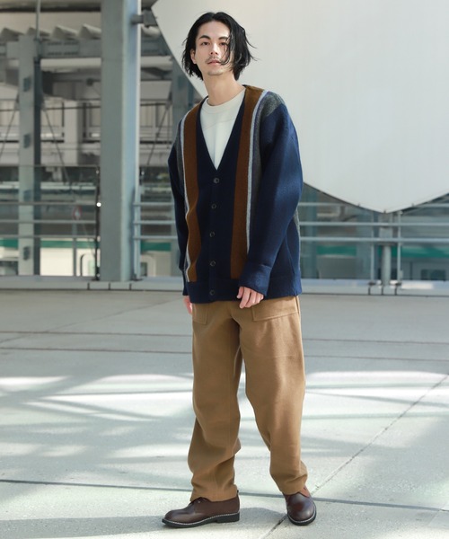 niko and...（ニコアンド）の「ストライプBIGVネックカーディガン2（カーディガン/ボレロ・メンズ・ベージュ/グレー/ネイビー/ブラウン・MEDIUM/LARGE）」の20枚目の写真