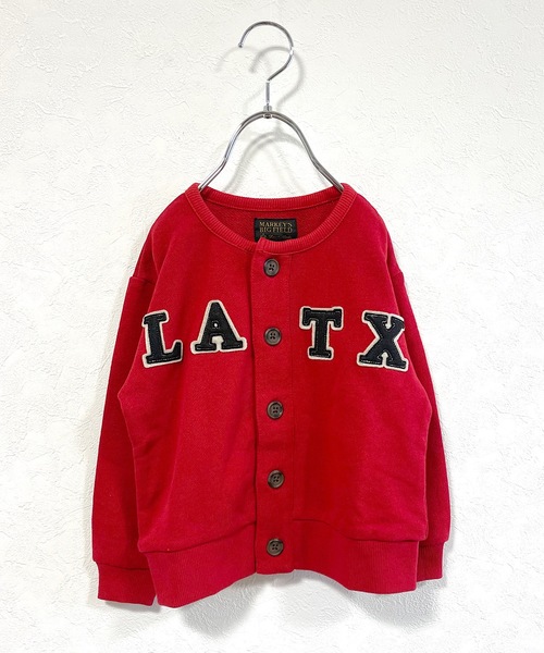 BIG FIELD（ビッグフィールド）の「裏毛カーディガン（80～150cm）（カーディガン/ボレロ・キッズ・オフホワイト/レッド/カーキ・80/90/95/100/110/120/130/140/150）」の3枚目の写真