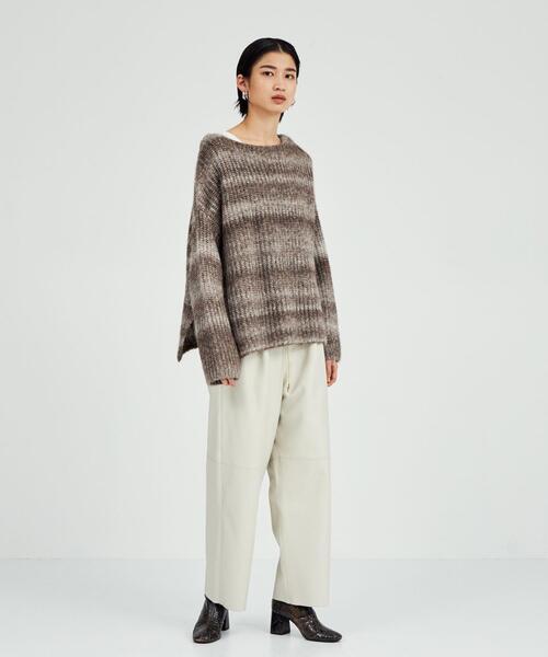 BRACTMENT（ブラクトメント）の「＜BRACTMENT(ブラクトメント)＞BM UNDYED ALP/CO カスリ プルオーバー（ニット/セーター・レディース・ライトグレー/モカ・FREE）」の18枚目の写真