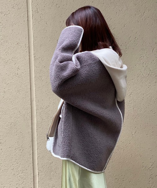 RIVE DROITE（リヴドロワ）の「【ZOZOTOWN限定】ボアフード付きブルゾン（ブルゾン・レディース・ブラウン/アイボリー・FREE）」の20枚目の写真