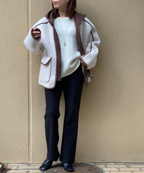 RIVE DROITE（リヴドロワ）の「【ZOZOTOWN限定】ボアフード付きブルゾン（ブルゾン・レディース・ブラウン/アイボリー・FREE）」の18枚目の写真