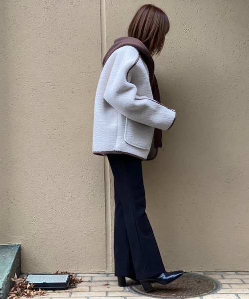 RIVE DROITE（リヴドロワ）の「【ZOZOTOWN限定】ボアフード付きブルゾン（ブルゾン・レディース・ブラウン/アイボリー・FREE）」の12枚目の写真