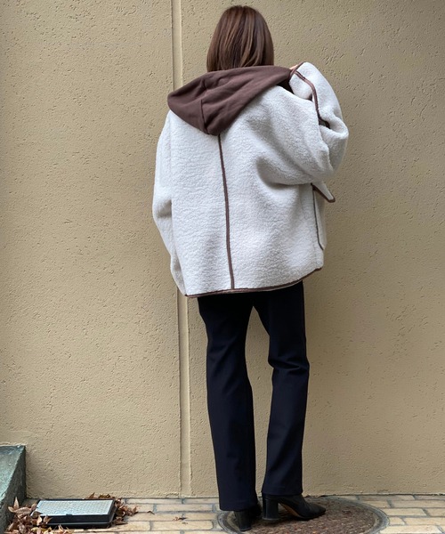 RIVE DROITE（リヴドロワ）の「【ZOZOTOWN限定】ボアフード付きブルゾン（ブルゾン・レディース・ブラウン/アイボリー・FREE）」の22枚目の写真