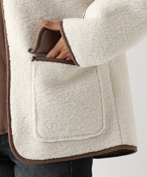 RIVE DROITE（リヴドロワ）の「【ZOZOTOWN限定】ボアフード付きブルゾン（ブルゾン・レディース・ブラウン/アイボリー・FREE）」の13枚目の写真