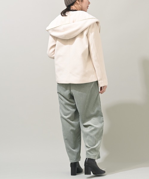 rps（アールピーエス）の「ダブルフェイスフードファーコート（その他アウター・レディース・ベージュ/アイボリー/モカ/杢グレー/ブラック・M）」の9枚目の写真