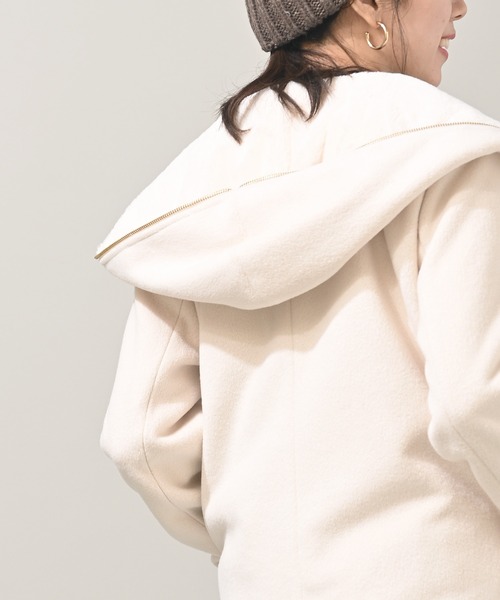 rps（アールピーエス）の「ダブルフェイスフードファーコート（その他アウター・レディース・ベージュ/アイボリー/モカ/杢グレー/ブラック・M）」の12枚目の写真