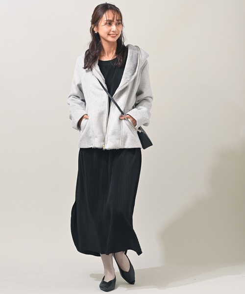 rps（アールピーエス）の「ダブルフェイスフードファーコート（その他アウター・レディース・ベージュ/アイボリー/モカ/杢グレー/ブラック・M）」の14枚目の写真