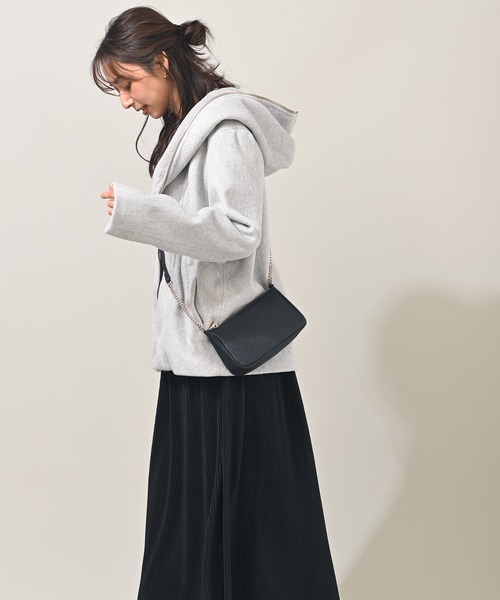 rps（アールピーエス）の「ダブルフェイスフードファーコート（その他アウター・レディース・ベージュ/アイボリー/モカ/杢グレー/ブラック・M）」の15枚目の写真