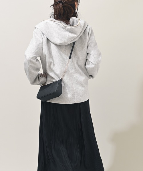 rps（アールピーエス）の「ダブルフェイスフードファーコート（その他アウター・レディース・ベージュ/アイボリー/モカ/杢グレー/ブラック・M）」の16枚目の写真