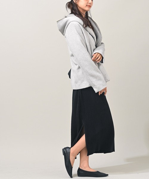 rps（アールピーエス）の「ダブルフェイスフードファーコート（その他アウター・レディース・ベージュ/アイボリー/モカ/杢グレー/ブラック・M）」の17枚目の写真