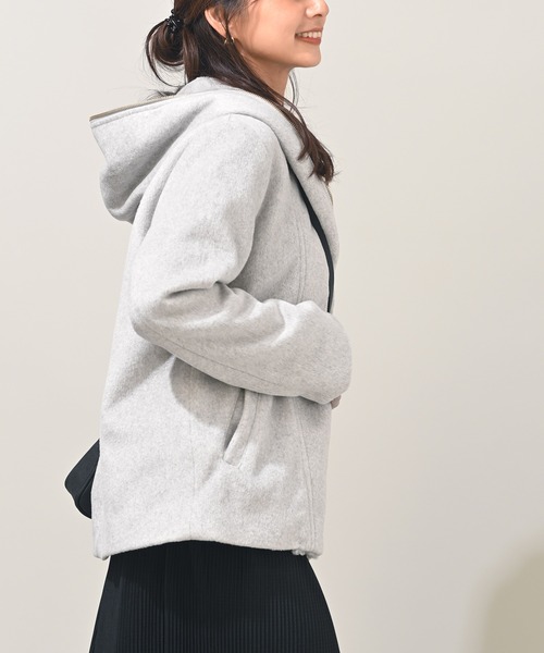 rps（アールピーエス）の「ダブルフェイスフードファーコート（その他アウター・レディース・ベージュ/アイボリー/モカ/杢グレー/ブラック・M）」の19枚目の写真