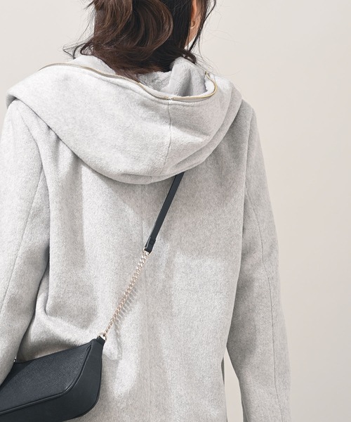 rps（アールピーエス）の「ダブルフェイスフードファーコート（その他アウター・レディース・ベージュ/アイボリー/モカ/杢グレー/ブラック・M）」の20枚目の写真