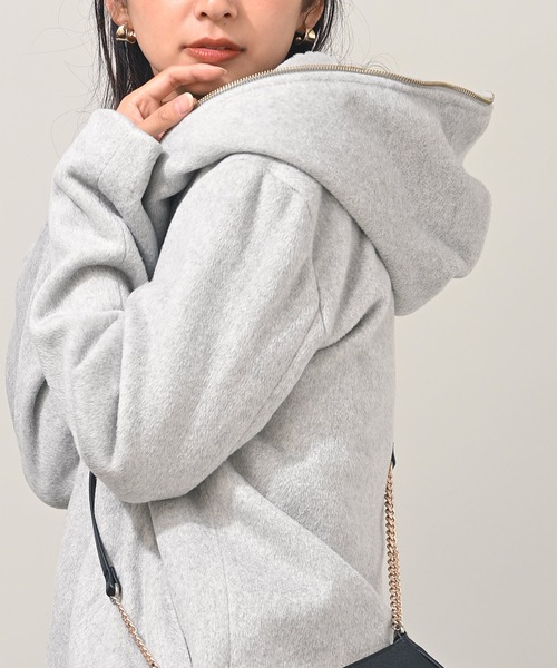 rps（アールピーエス）の「ダブルフェイスフードファーコート（その他アウター・レディース・ベージュ/アイボリー/モカ/杢グレー/ブラック・M）」の21枚目の写真