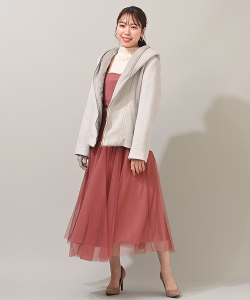 rps（アールピーエス）の「ダブルフェイスフードファーコート（その他アウター・レディース・ベージュ/アイボリー/モカ/杢グレー/ブラック・M）」の22枚目の写真