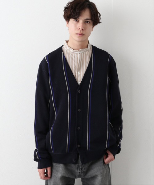 417 EDIFICE（フォーワンセブンエディフィス）の「【fosterr / フォスター】ストライプカーディガン（カーディガン/ボレロ・メンズ・チャコールグレー/ネイビー・MEDIUM/LARGE）」の2枚目の写真