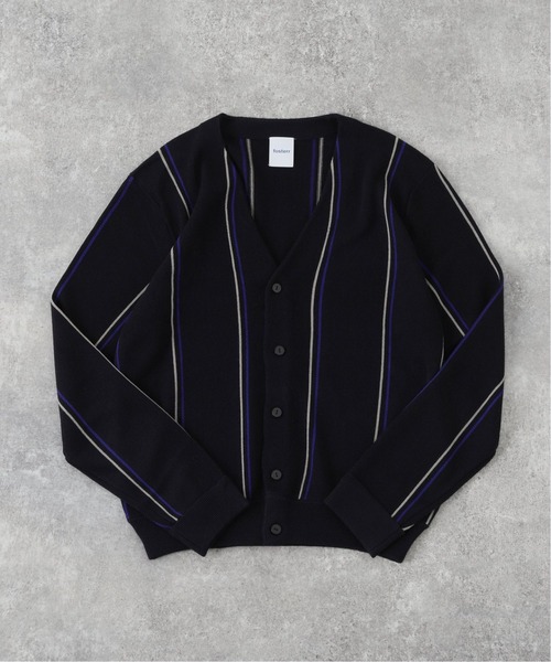 417 EDIFICE（フォーワンセブンエディフィス）の「【fosterr / フォスター】ストライプカーディガン（カーディガン/ボレロ・メンズ・チャコールグレー/ネイビー・MEDIUM/LARGE）」の6枚目の写真