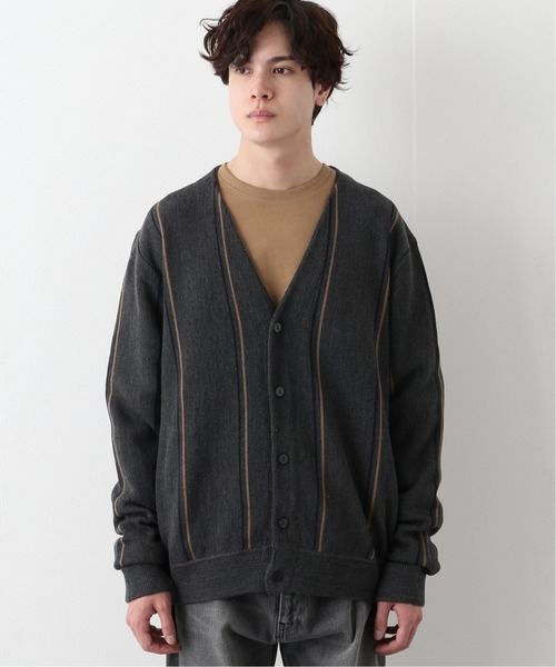 417 EDIFICE（フォーワンセブンエディフィス）の「【fosterr / フォスター】ストライプカーディガン（カーディガン/ボレロ・メンズ・チャコールグレー/ネイビー・MEDIUM/LARGE）」の15枚目の写真