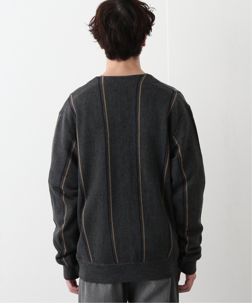 417 EDIFICE（フォーワンセブンエディフィス）の「【fosterr / フォスター】ストライプカーディガン（カーディガン/ボレロ・メンズ・チャコールグレー/ネイビー・MEDIUM/LARGE）」の5枚目の写真