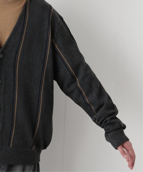 417 EDIFICE（フォーワンセブンエディフィス）の「【fosterr / フォスター】ストライプカーディガン（カーディガン/ボレロ・メンズ・チャコールグレー/ネイビー・MEDIUM/LARGE）」の7枚目の写真