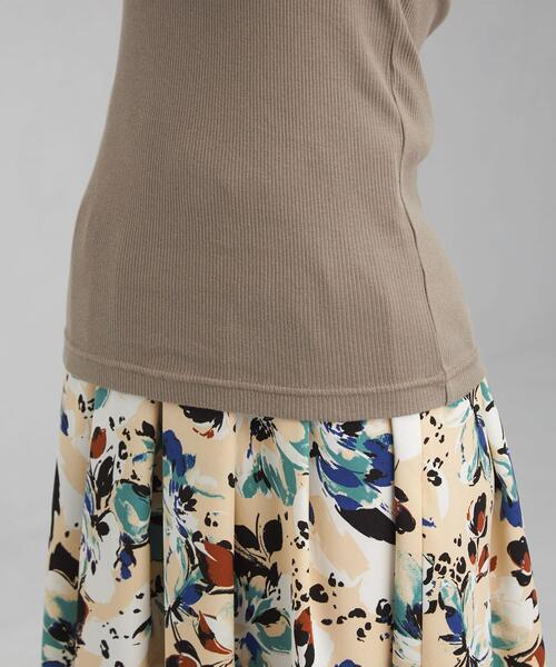 green label relaxing（グリーンレーベルリラクシング）の「GIZA COTTON テレコ タンクトップ（タンクトップ・レディース・ブラック/ブラウン/オフホワイト・FREE）」の11枚目の写真