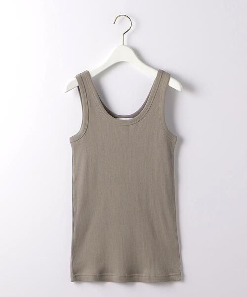 green label relaxing（グリーンレーベルリラクシング）の「GIZA COTTON テレコ タンクトップ（タンクトップ・レディース・ブラック/ブラウン/オフホワイト・FREE）」の18枚目の写真