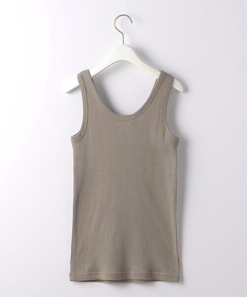 green label relaxing（グリーンレーベルリラクシング）の「GIZA COTTON テレコ タンクトップ（タンクトップ・レディース・ブラック/ブラウン/オフホワイト・FREE）」の16枚目の写真