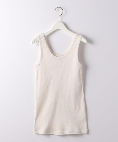 green label relaxing（グリーンレーベルリラクシング）の「GIZA COTTON テレコ タンクトップ（タンクトップ・レディース・ブラック/ブラウン/オフホワイト・FREE）」の19枚目の写真