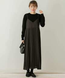 URBAN RESEARCH Sonny Label | クルーニット×プリーツキャミワンピースセット(ワンピース)