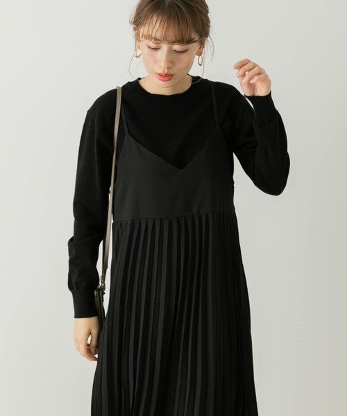 URBAN RESEARCH Sonny Label（アーバンリサーチサニーレーベル）の「クルーニット×プリーツキャミワンピースセット（ワンピース・レディース・ブラック系その他/グリーン系その他/ブラウン系その他・FREE）」の10枚目の写真