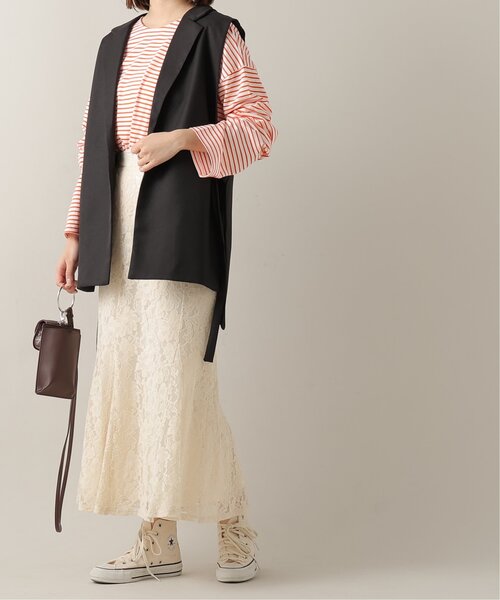 frames RAY CASSIN（フレームスレイカズン）の「オープンサイドジレ（テーラードジャケット・レディース・ブラック/ベージュ・FREE）」の7枚目の写真