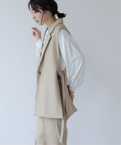 frames RAY CASSIN（フレームスレイカズン）の「オープンサイドジレ（テーラードジャケット・レディース・ブラック/ベージュ・FREE）」の12枚目の写真