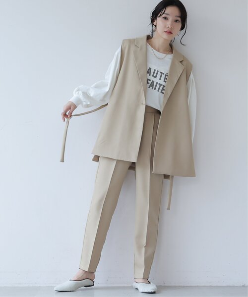 frames RAY CASSIN（フレームスレイカズン）の「オープンサイドジレ（テーラードジャケット・レディース・ブラック/ベージュ・FREE）」の14枚目の写真