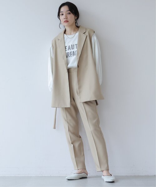 frames RAY CASSIN（フレームスレイカズン）の「オープンサイドジレ（テーラードジャケット・レディース・ブラック/ベージュ・FREE）」の15枚目の写真