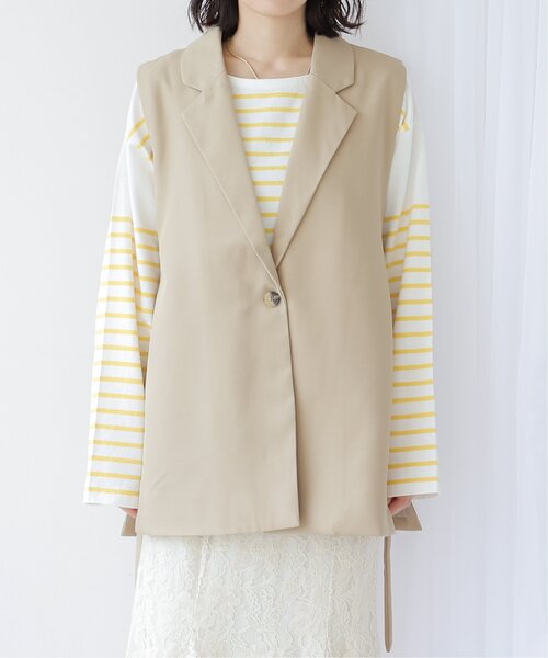 frames RAY CASSIN（フレームスレイカズン）の「オープンサイドジレ（テーラードジャケット・レディース・ブラック/ベージュ・FREE）」の16枚目の写真