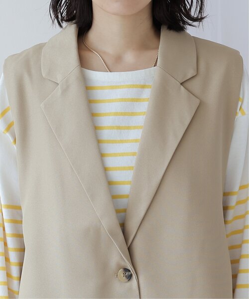 frames RAY CASSIN（フレームスレイカズン）の「オープンサイドジレ（テーラードジャケット・レディース・ブラック/ベージュ・FREE）」の20枚目の写真