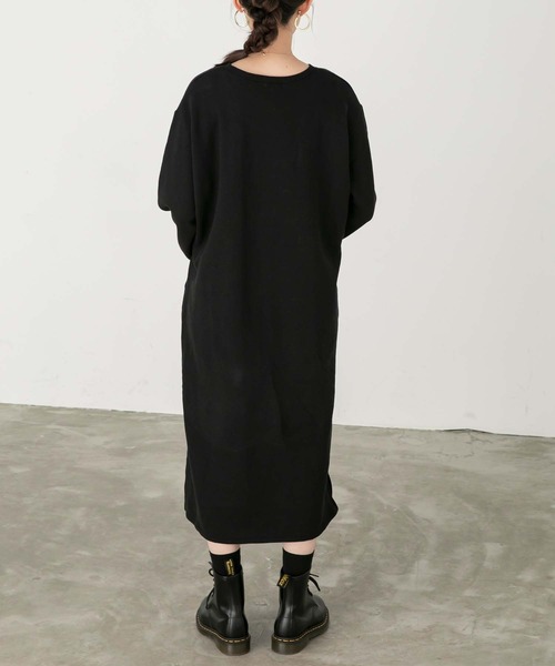 Chaco closet（チャコ クローゼット）の「サイドポケット付スウェットワンピース（ワンピース・レディース・キャメル/レッド/イエロー/ネイビー/ブラック・FREE）」の7枚目の写真