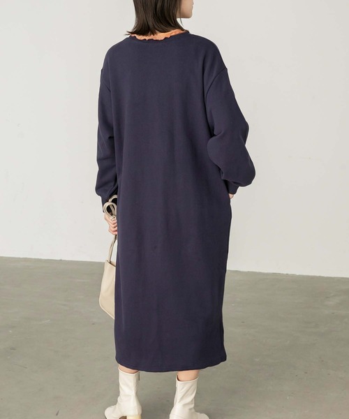 Chaco closet（チャコ クローゼット）の「サイドポケット付スウェットワンピース（ワンピース・レディース・キャメル/レッド/イエロー/ネイビー/ブラック・FREE）」の8枚目の写真