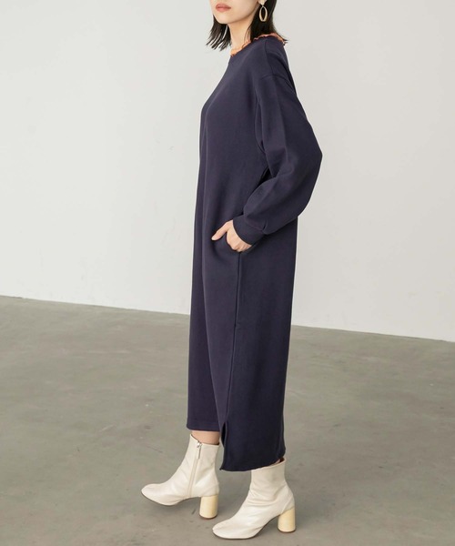 Chaco closet（チャコ クローゼット）の「サイドポケット付スウェットワンピース（ワンピース・レディース・キャメル/レッド/イエロー/ネイビー/ブラック・FREE）」の10枚目の写真