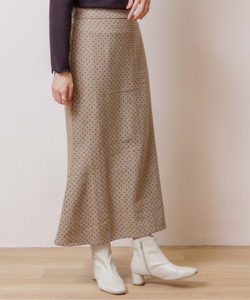 flower（フラワー）の「フロッキーマーメイドスカート（スカート・レディース・ベージュ/グレー・FREE）」の2枚目の写真