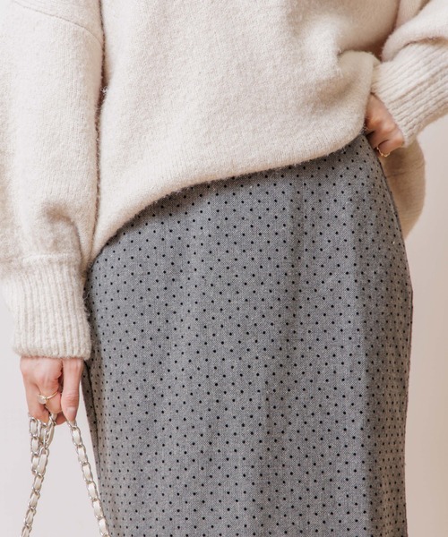 flower（フラワー）の「フロッキーマーメイドスカート（スカート・レディース・ベージュ/グレー・FREE）」の9枚目の写真