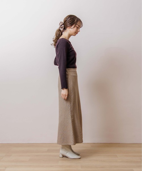 flower（フラワー）の「フロッキーマーメイドスカート（スカート・レディース・ベージュ/グレー・FREE）」の11枚目の写真