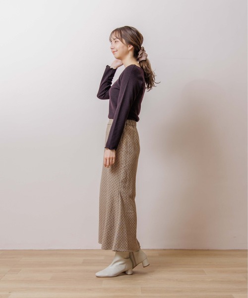 flower（フラワー）の「フロッキーマーメイドスカート（スカート・レディース・ベージュ/グレー・FREE）」の13枚目の写真