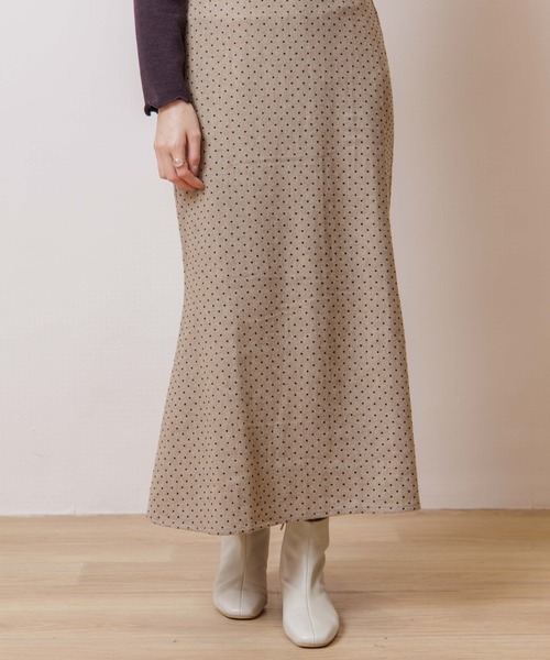 flower（フラワー）の「フロッキーマーメイドスカート（スカート・レディース・ベージュ/グレー・FREE）」の14枚目の写真