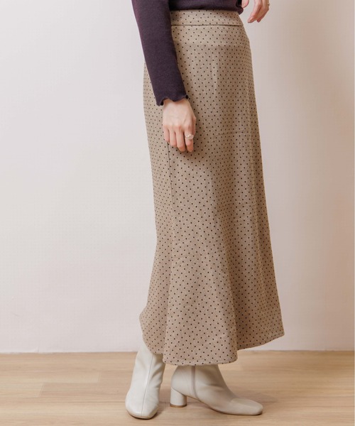 flower（フラワー）の「フロッキーマーメイドスカート（スカート・レディース・ベージュ/グレー・FREE）」の15枚目の写真