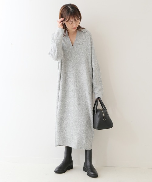 送料無料 即納 セール スキッパーニットワンピース ワンピース Slobe Iena スローブイエナ のファッション 新発売 Dqc Vn