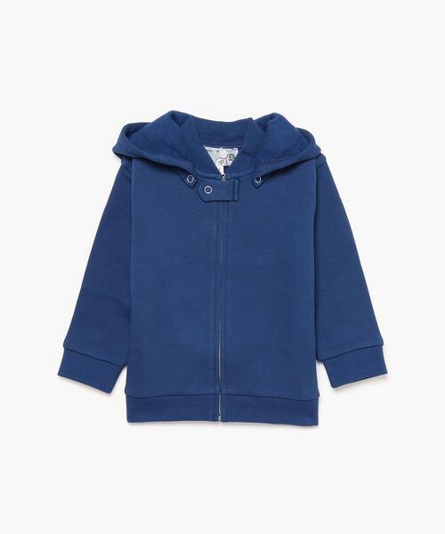 K344 L BLOUSON ベビー サガラ刺繍 b.ロゴジップアップフーディ