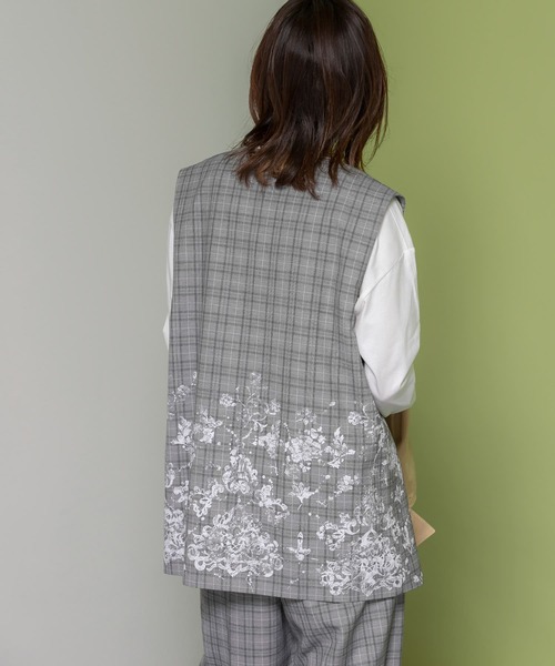 KBF（ケイビーエフ）の「レースプリントチェックベスト（ベスト・レディース・グレー系その他/ブラウン系その他・ONE）」の18枚目の写真