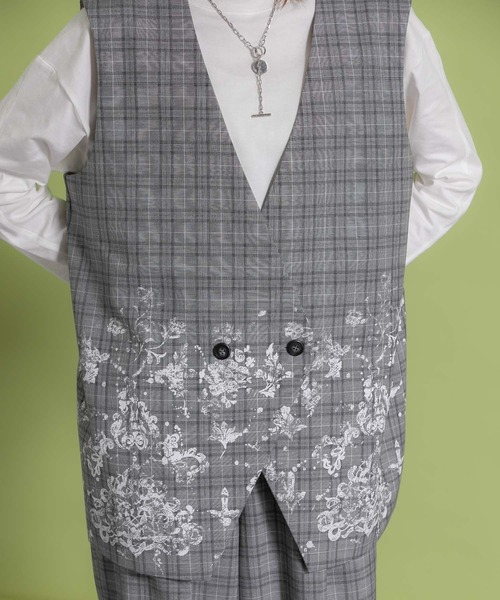 KBF（ケイビーエフ）の「レースプリントチェックベスト（ベスト・レディース・グレー系その他/ブラウン系その他・ONE）」の10枚目の写真