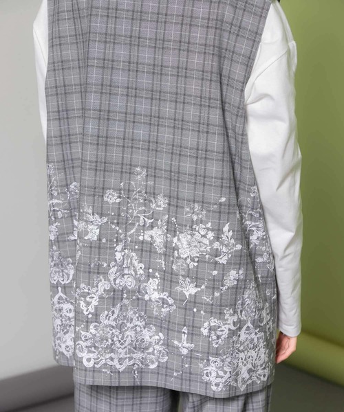 KBF（ケイビーエフ）の「レースプリントチェックベスト（ベスト・レディース・グレー系その他/ブラウン系その他・ONE）」の7枚目の写真